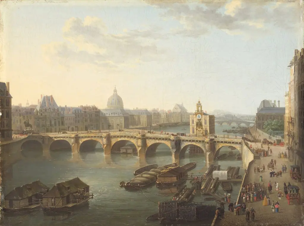 View of the Pont-Neuf in Paris from the Quai de la Mégisserie
