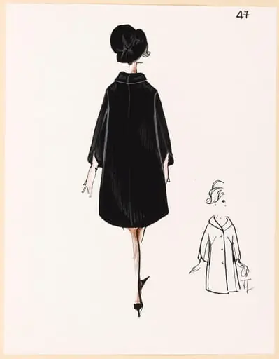 Manteau noir et chapeau assorti