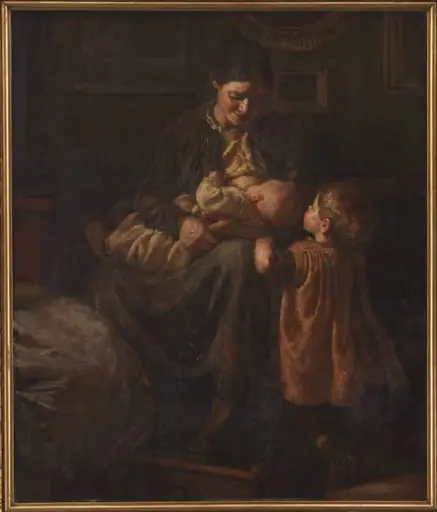 Kunstnerens hustru med to børn