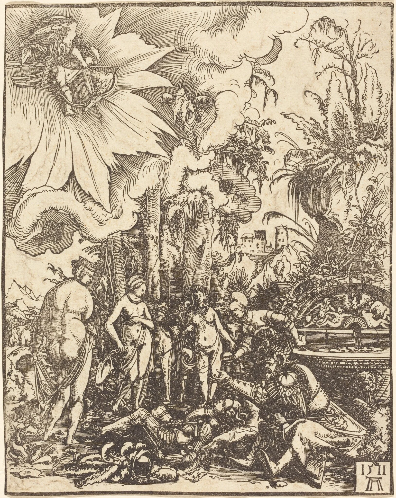 The Judgment of Paris, by Albrecht Altdorfer, ink, 1511