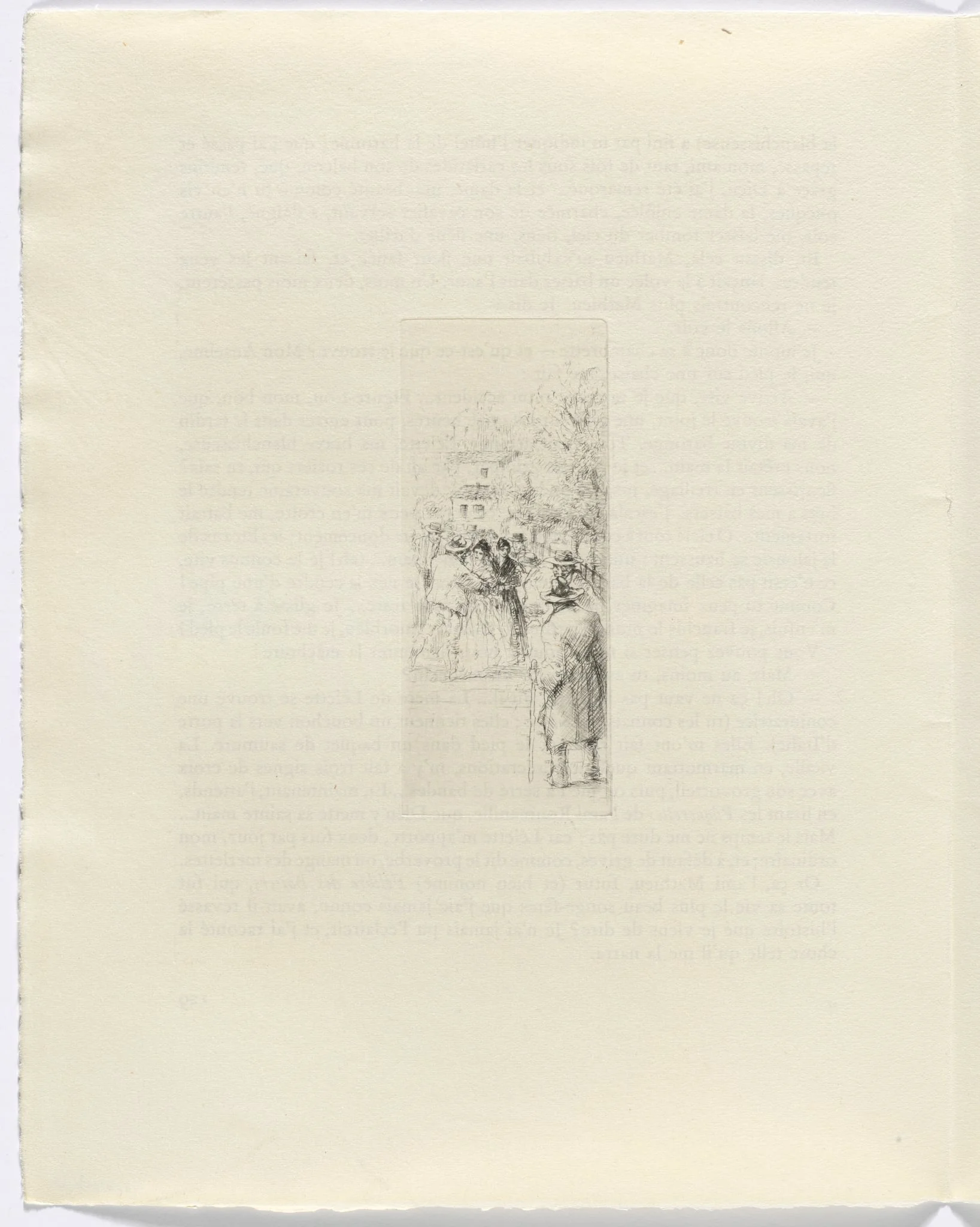 Frédéric Mistral: Mémoires et Recits by Frédéric Mistral: figures on street (page 130), by Auguste Brouet, 1937