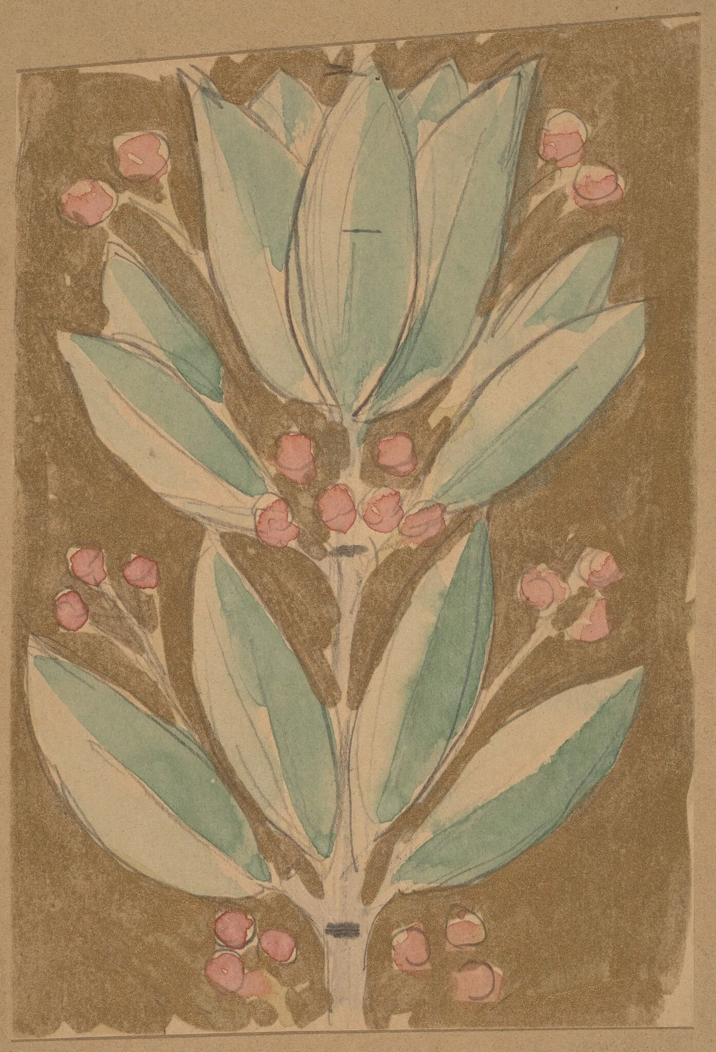 Study for a Border Design, by Charles Sprague Pearce, graphite, 1894
