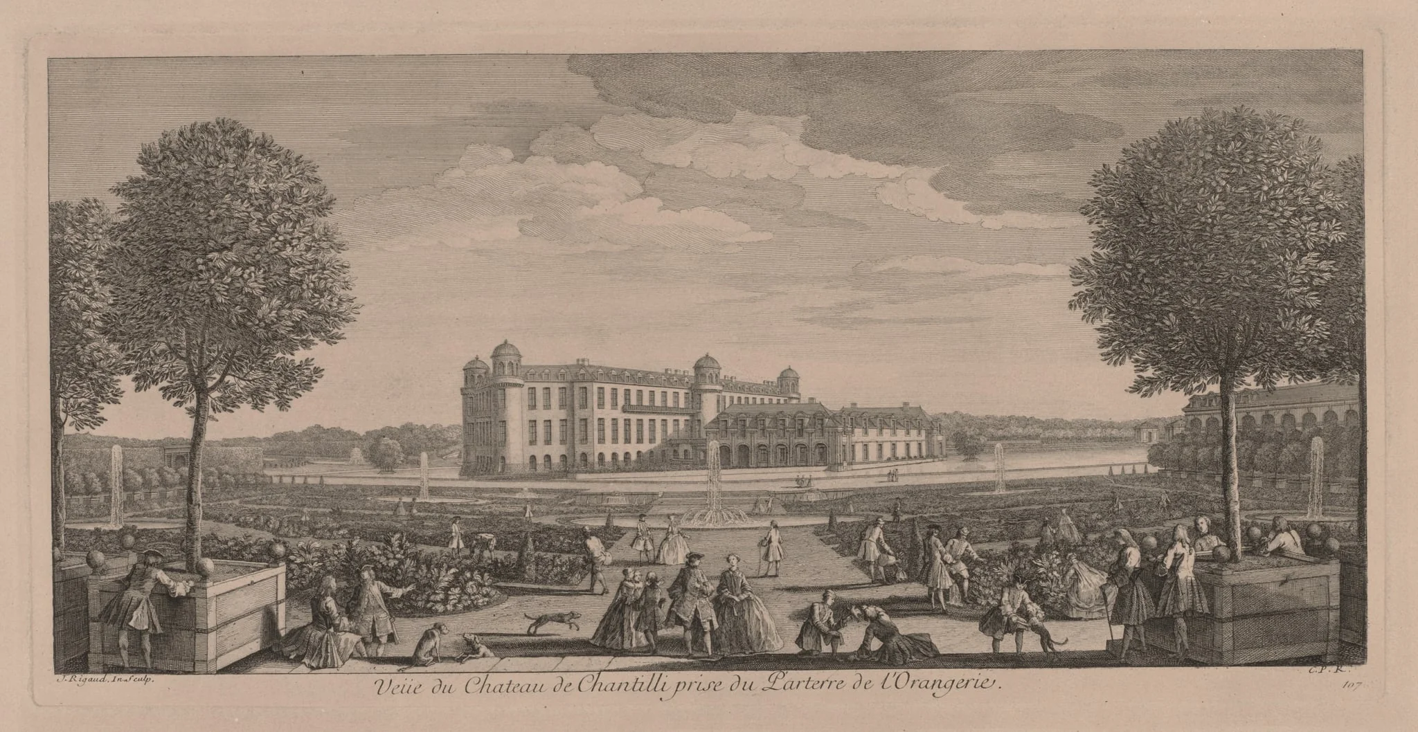 Chateau Chantilly, by Jacques Rigaud, 1725
