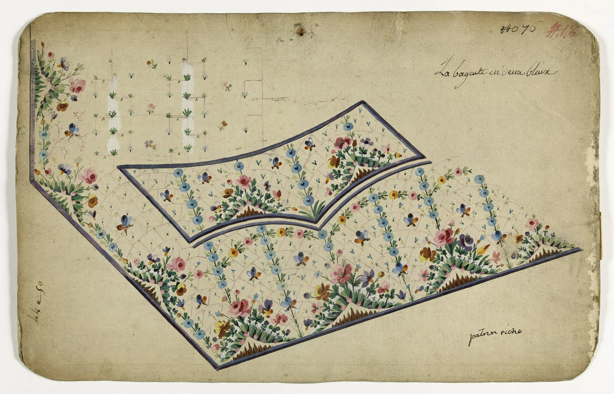 Gilet aux insectes, projets de broderies de gilet, XVIIIème siècle, by Anonyme, 1750