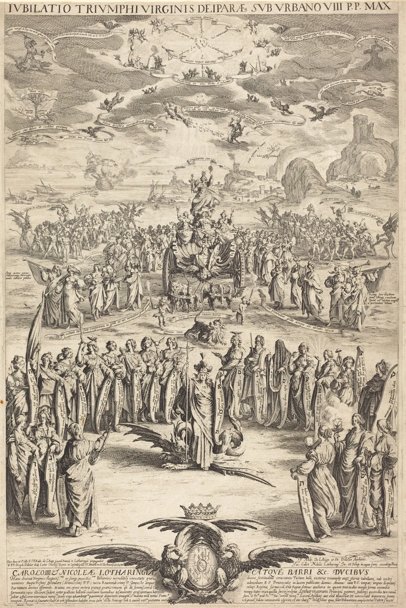 The Triumph of the Virgin, by Jacques Callot, ink, 1625