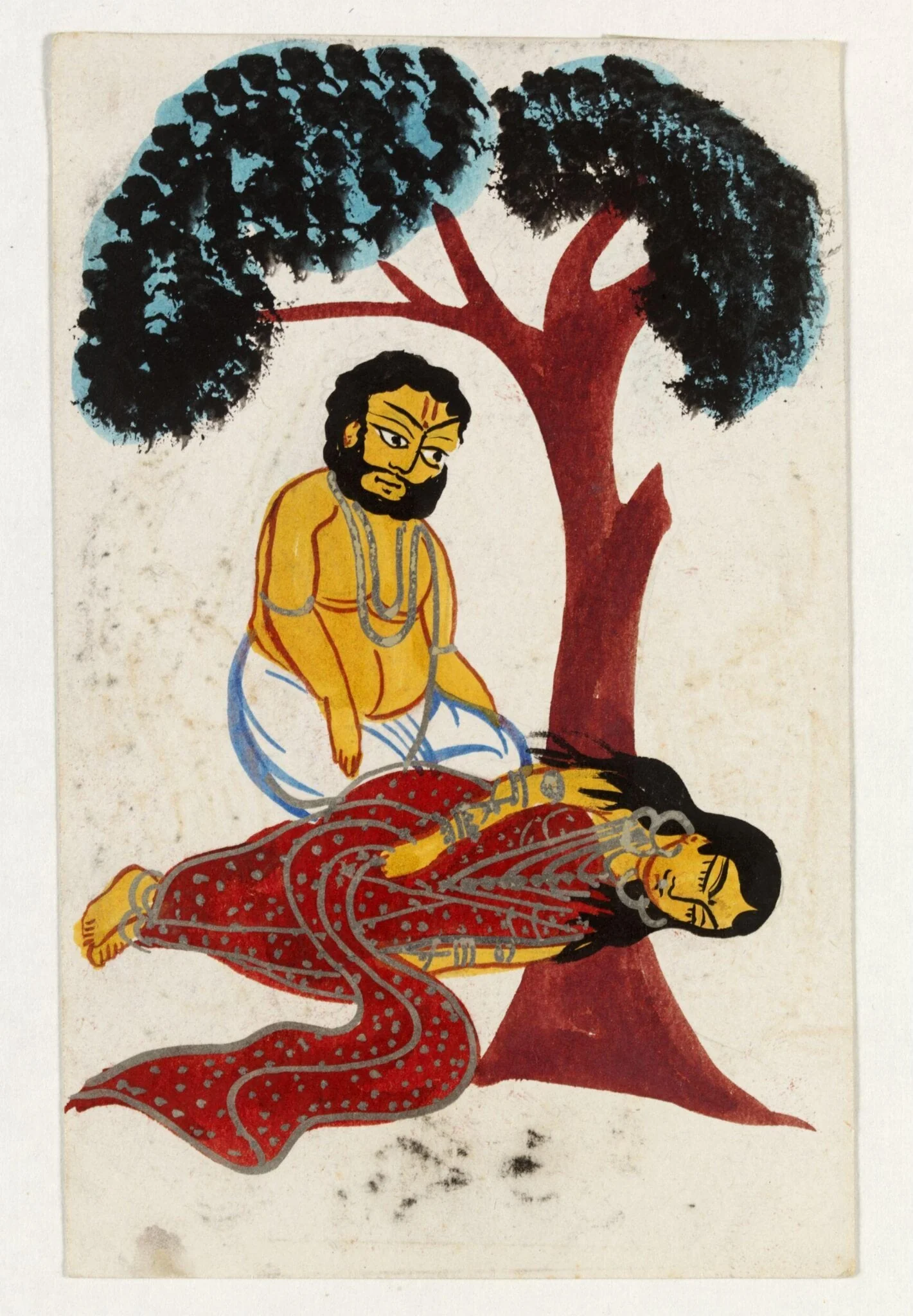 Nala and Damayanti, by Unknown, paint, 1890