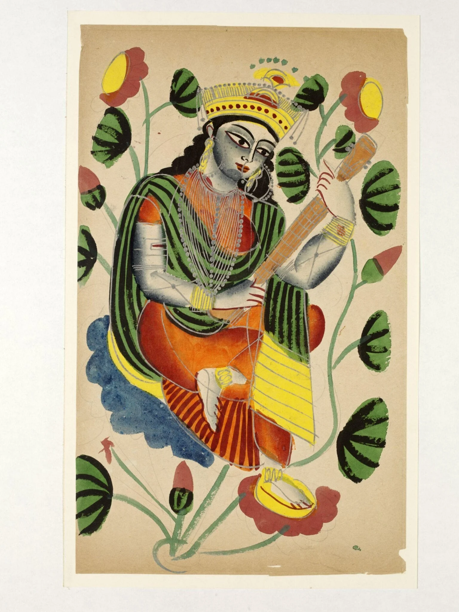 Saraswati, by Unknown, paint, 1890