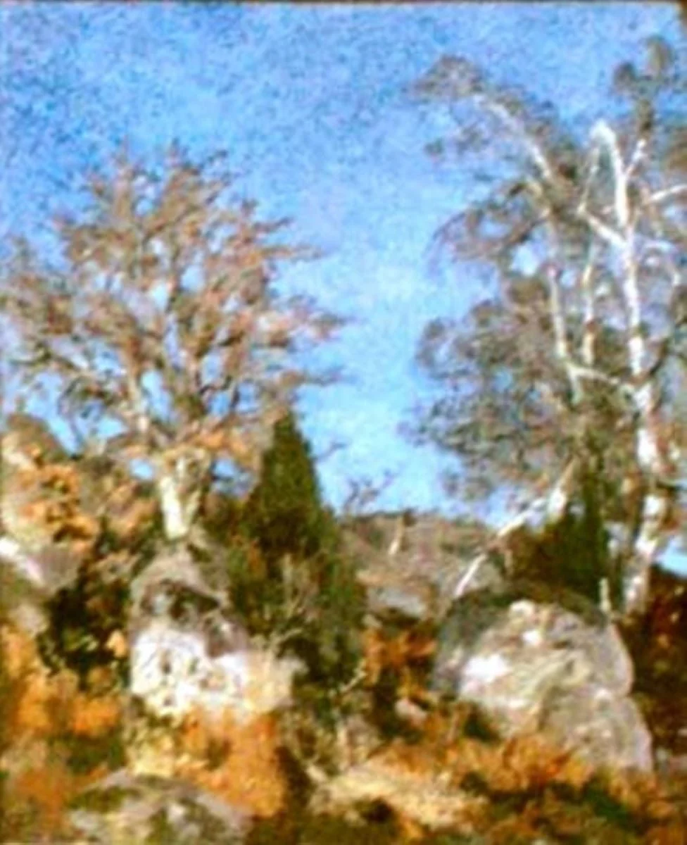 Stânci și mesteceni, by Ion Andreescu, unspecified, 1881