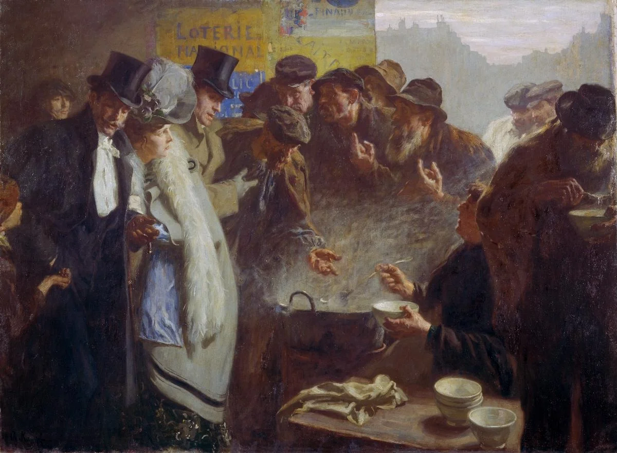 An den Hallen in Paris, by Arthur Kampf, oil, 1903