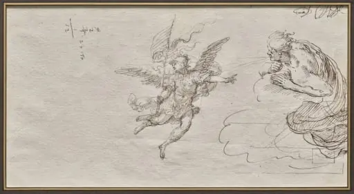 Studies of an Archangel and a Wind God (verso)
