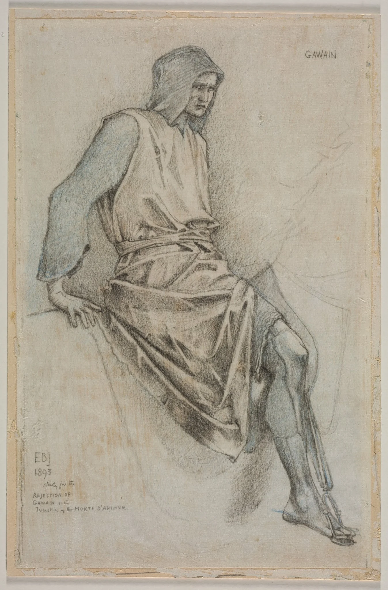 Study for the Failure of Gawain from the Holy Grail Tapestries, by Edward Burne-Jones, 1893