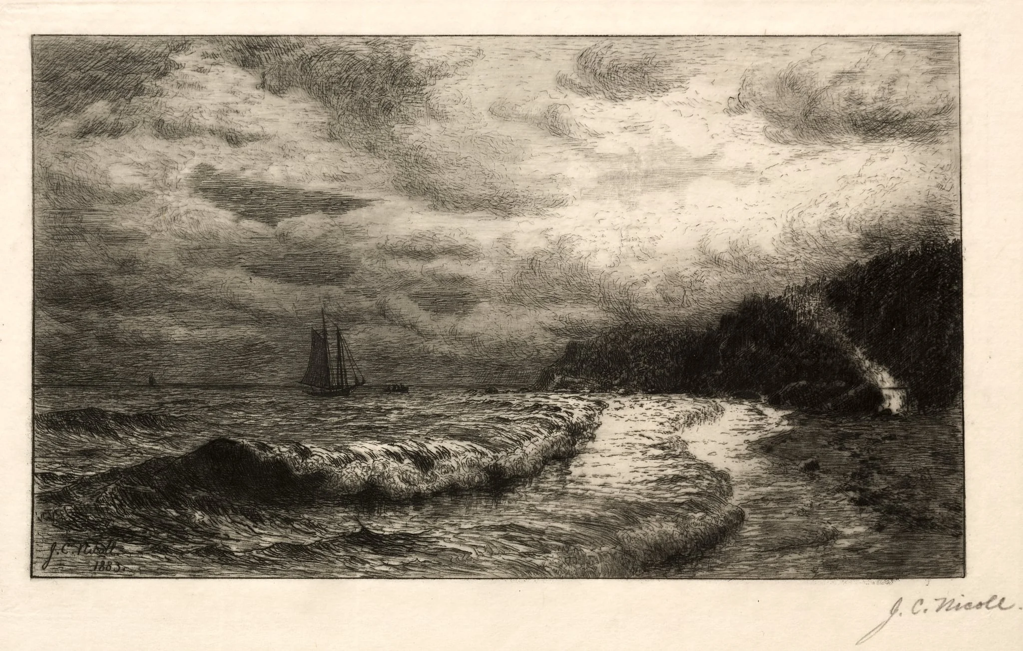 The Smuggler's Landing Place, by James Craig Nicoll, 1883