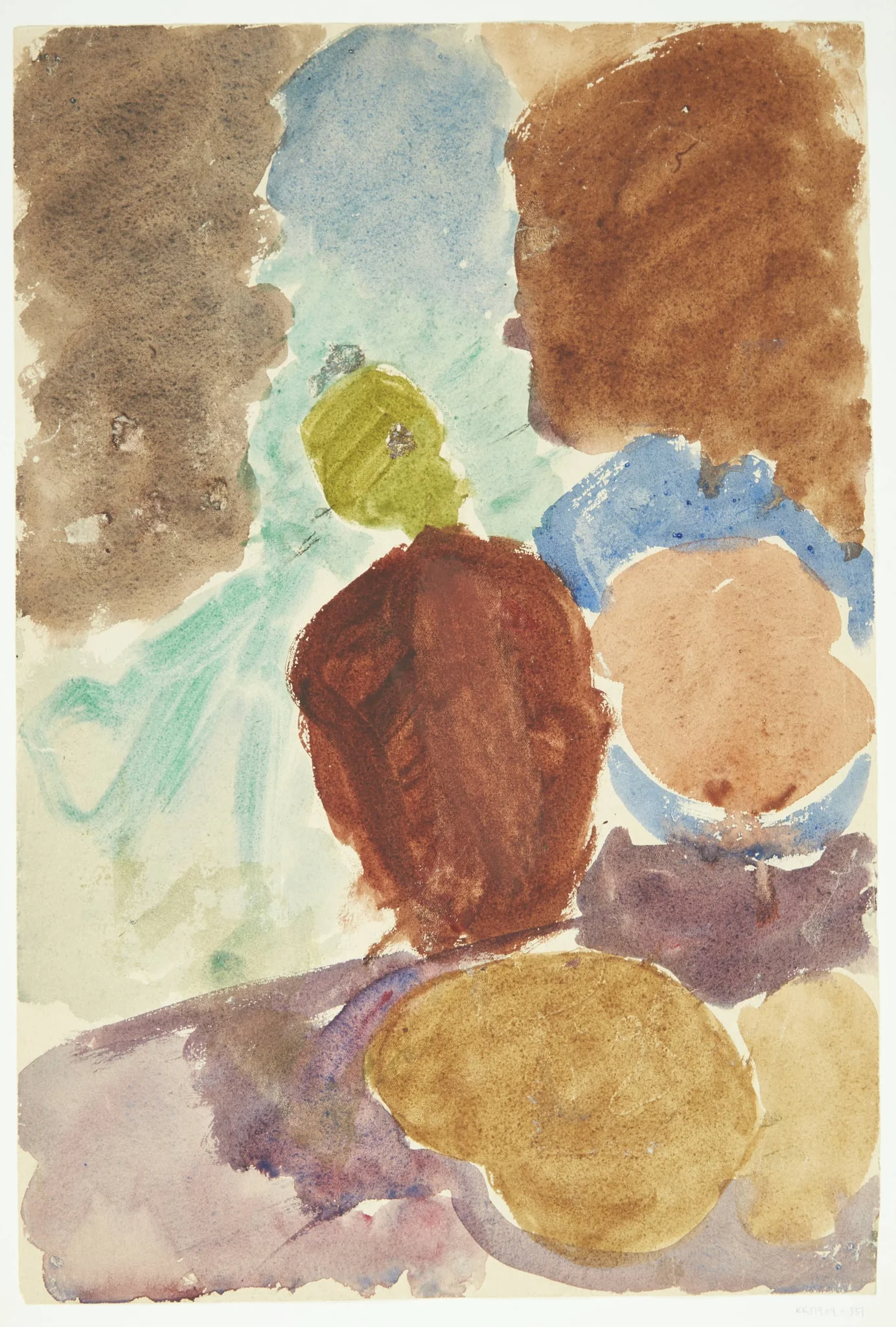 Farvestudie efter Delacroixs maleri Dante og Virgil i Underverdenen, Louvre, by Unknown, unspecified, 1934