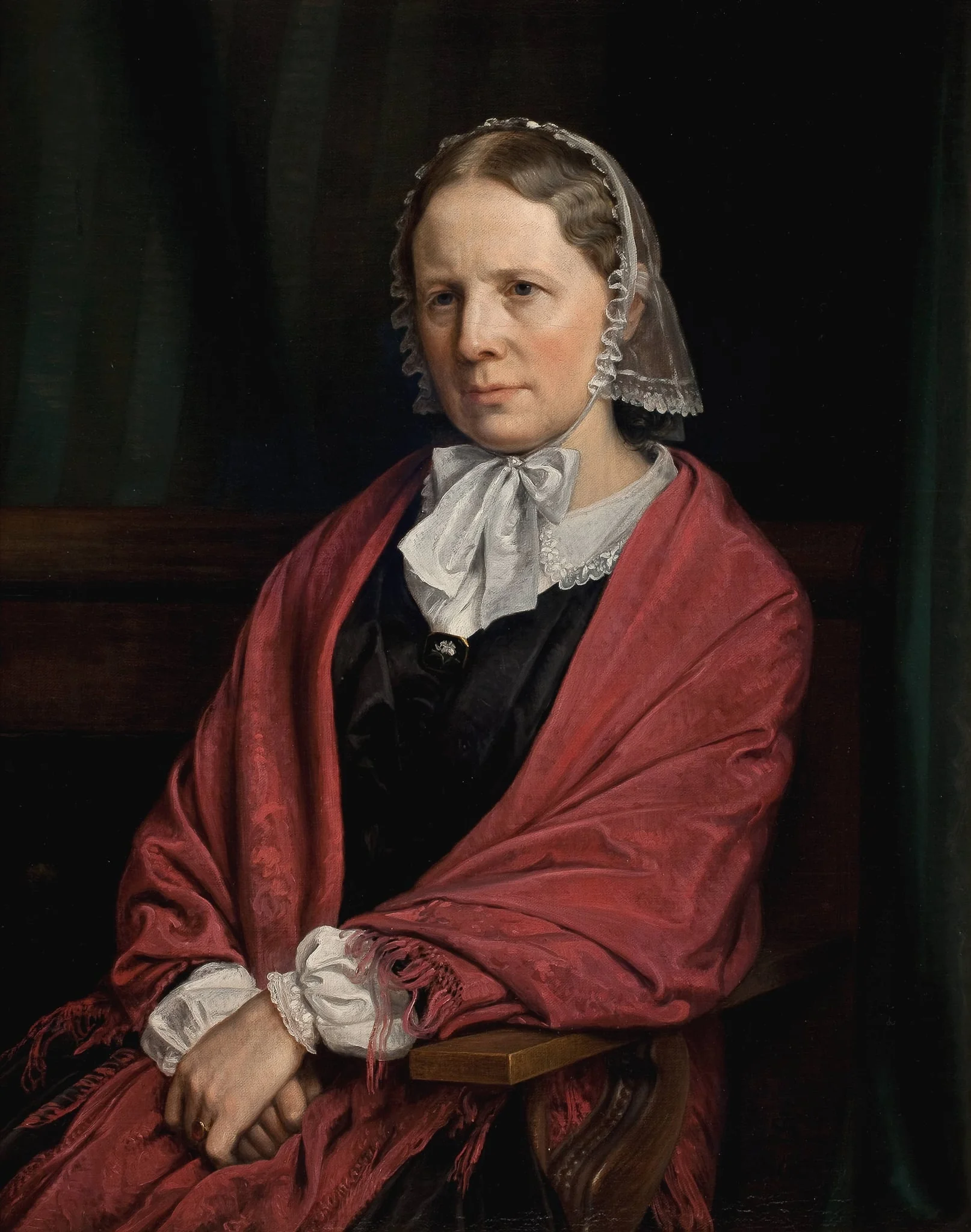 Amalie Elisabeth Freund, f. von Würden. Billedhuggeren H. E. Freunds hustru, by Unknown, 1860