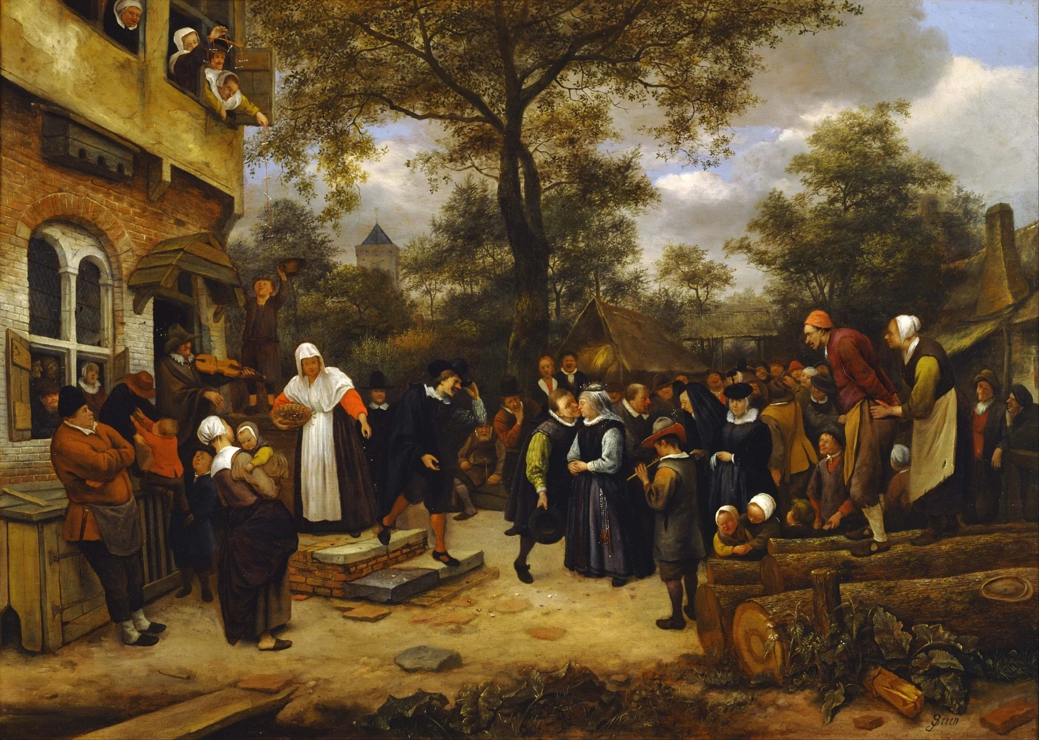 Village Wedding, by Jan Steen, oil, 1650