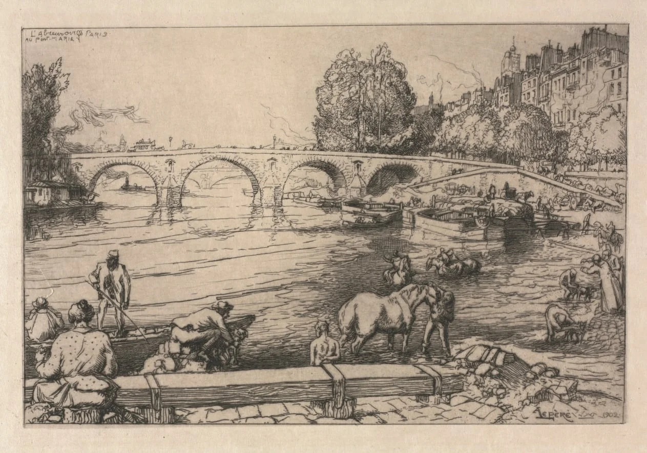 The Watering Place at Marie Bridge, by Auguste Lepère, 1902