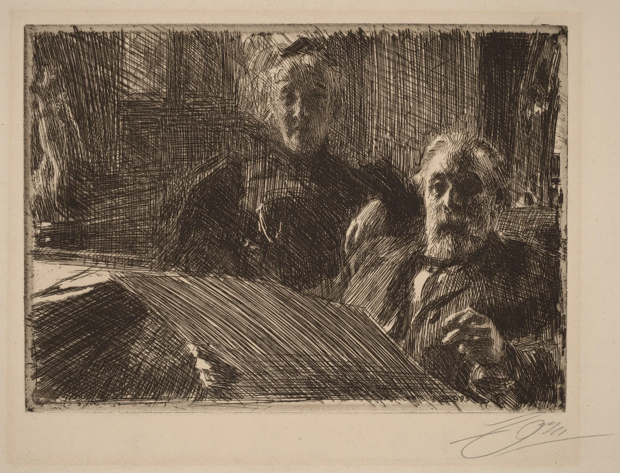 Mr. and Mrs. Furstenburg, by Anders Zorn, ink, 1895