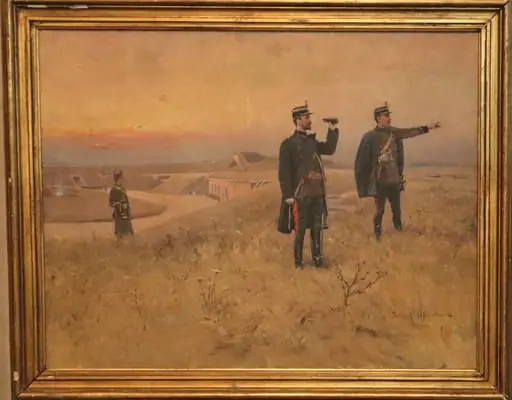 Doi ofițeri din Regimentului 1 Artilerie Cetate