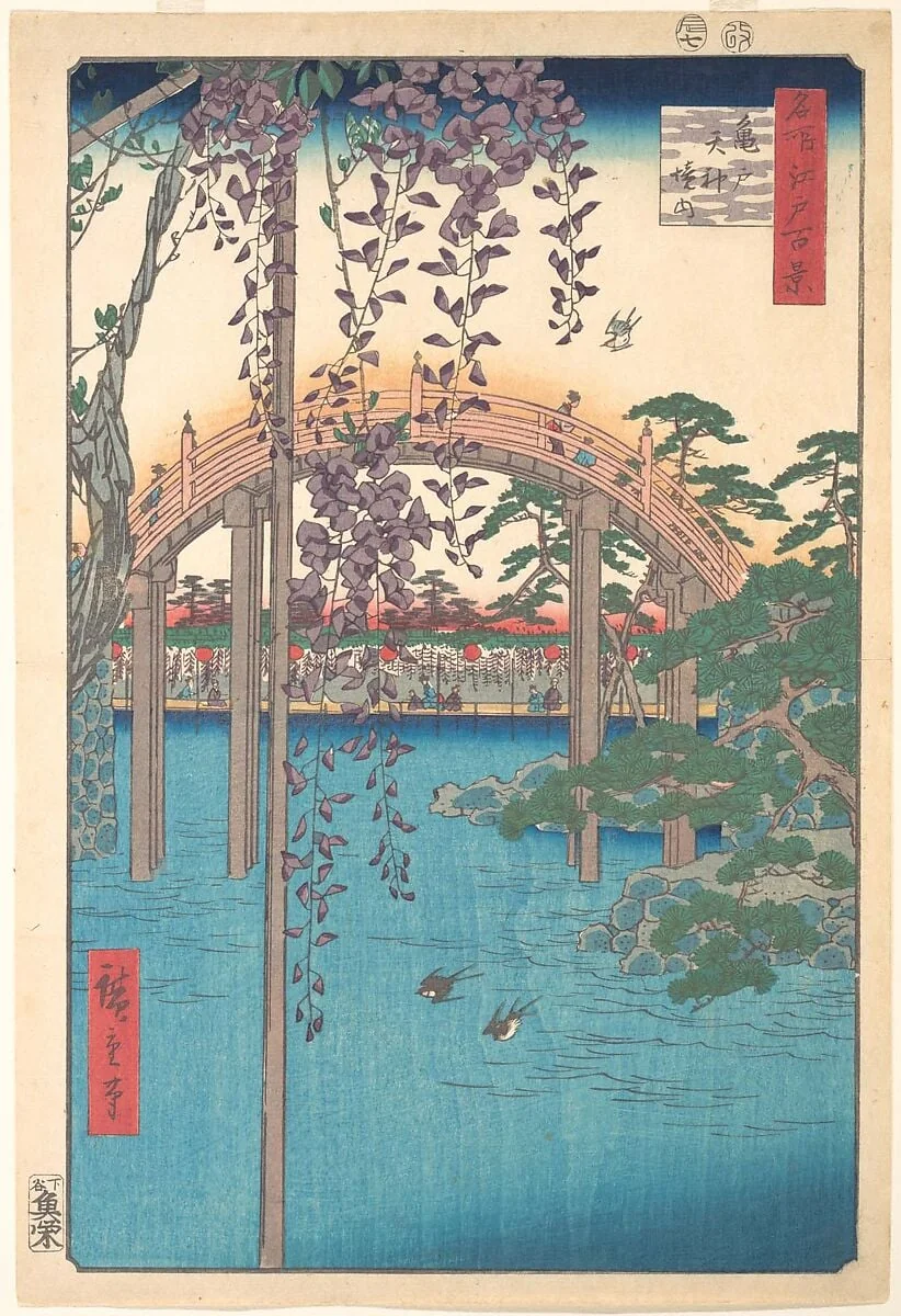 名所江戸百景　亀戸天神境内|In the Kameido Tenjin Shrine Compound, by Utagawa Hiroshige, ink, 1856