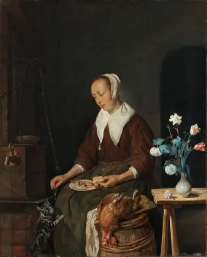 Vrouw aan de maaltijd, bekend als &#8216;Het ontbijt van de kat&#8217;