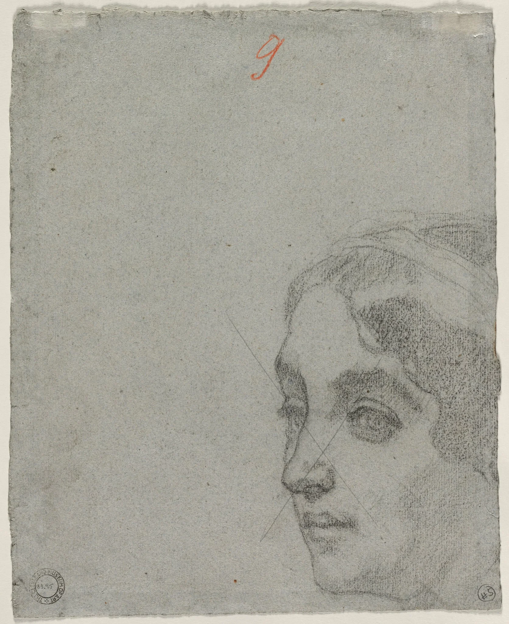 Head of a Woman (verso), by Thomas Couture, 1857