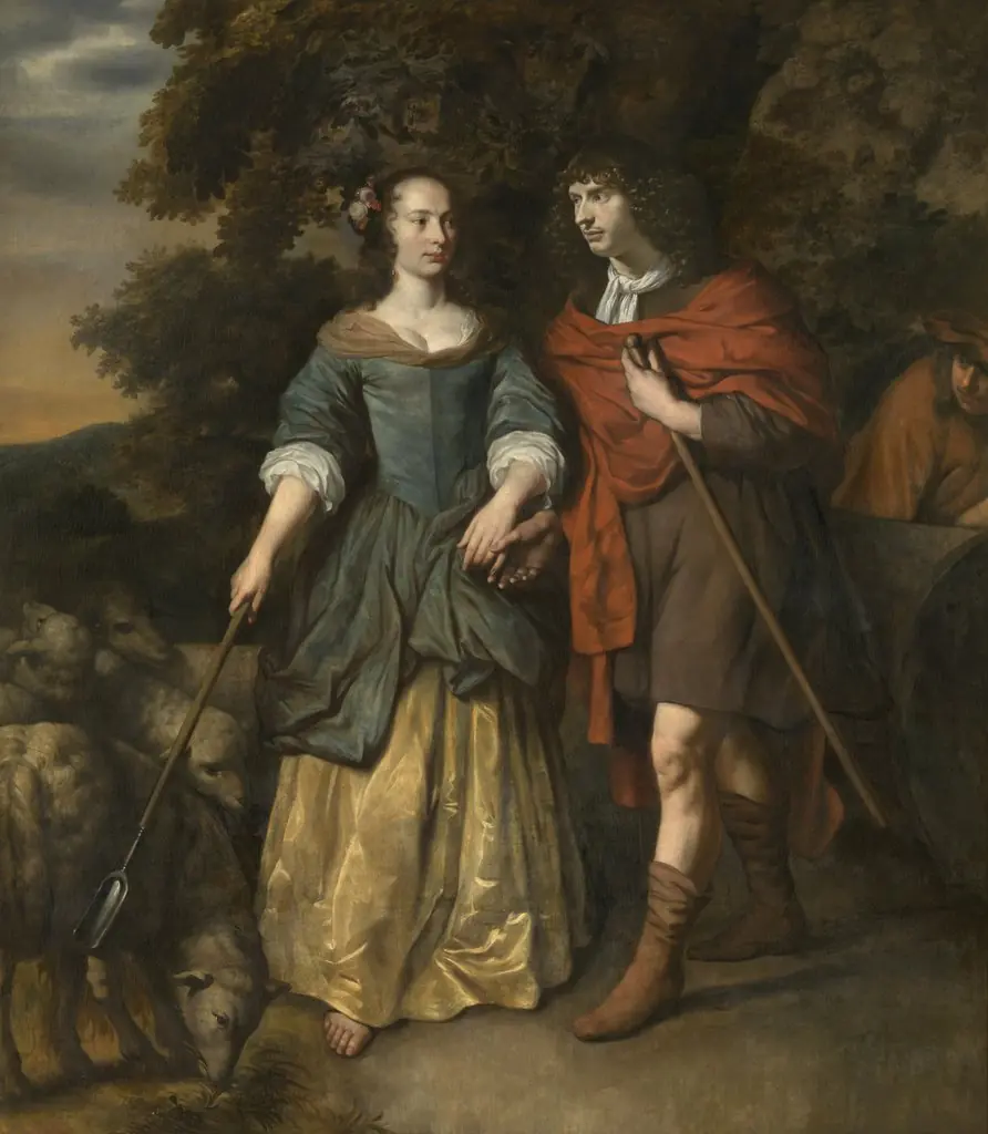 Young Couple in Shepherd's Costumes