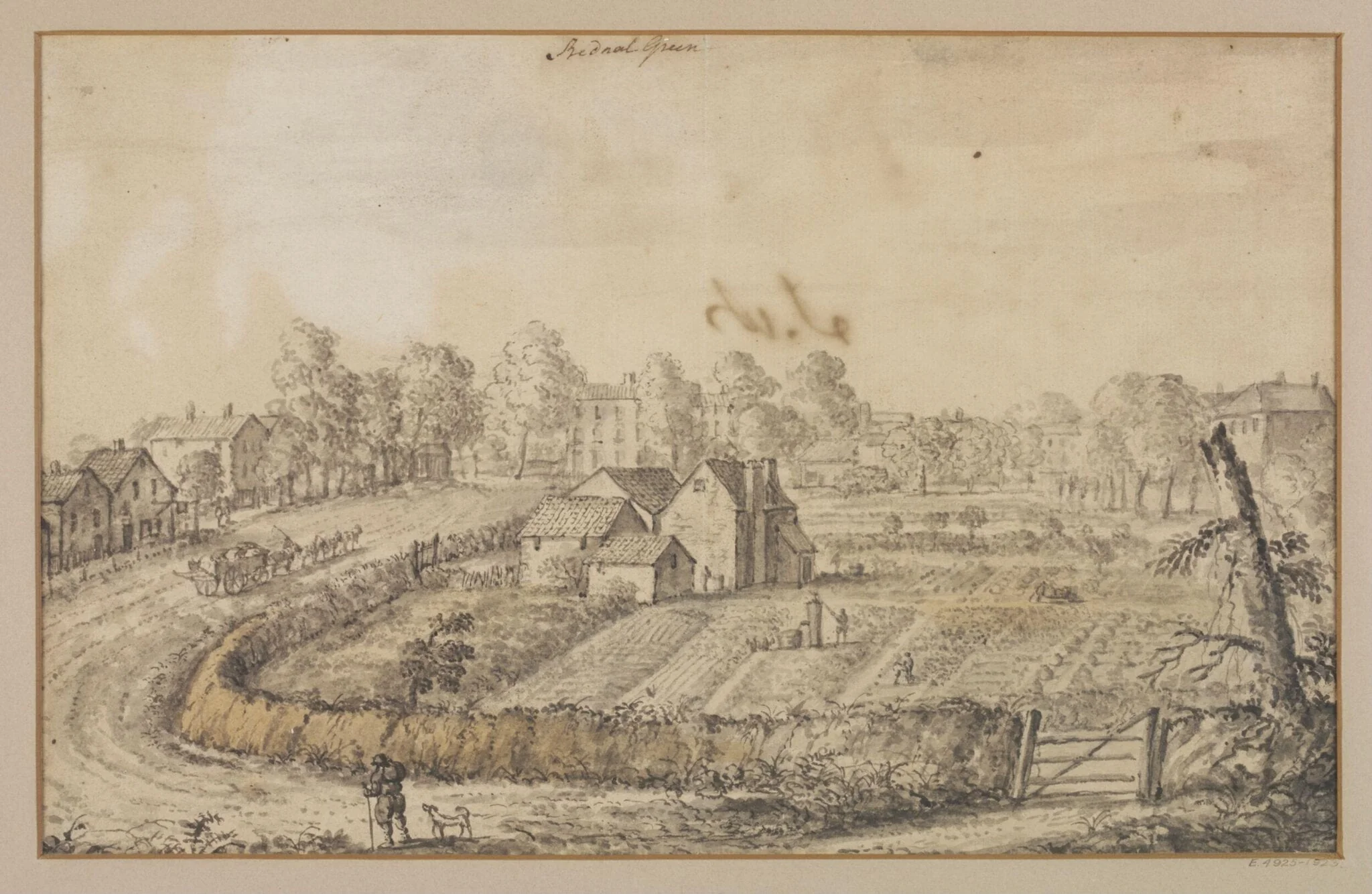 Coates' Farm, Bethnal Green, by Unknown, watercolor, 1773