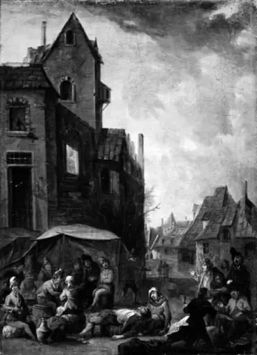 The Interior of a Village. Card Players