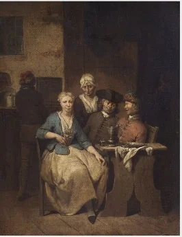 Interior with Five Figures