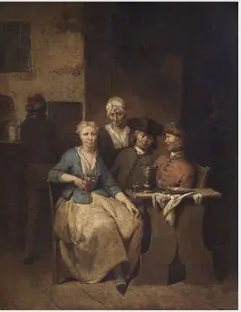 Interior with Five Figures