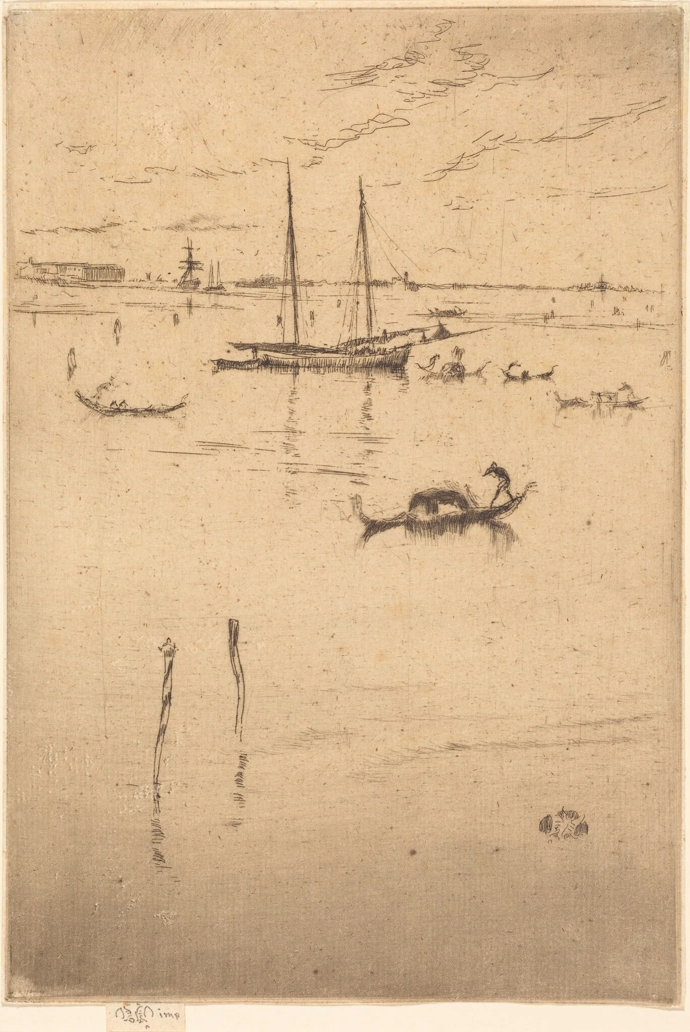 The Little Lagoon, by James McNeill Whistler, ink, 1880