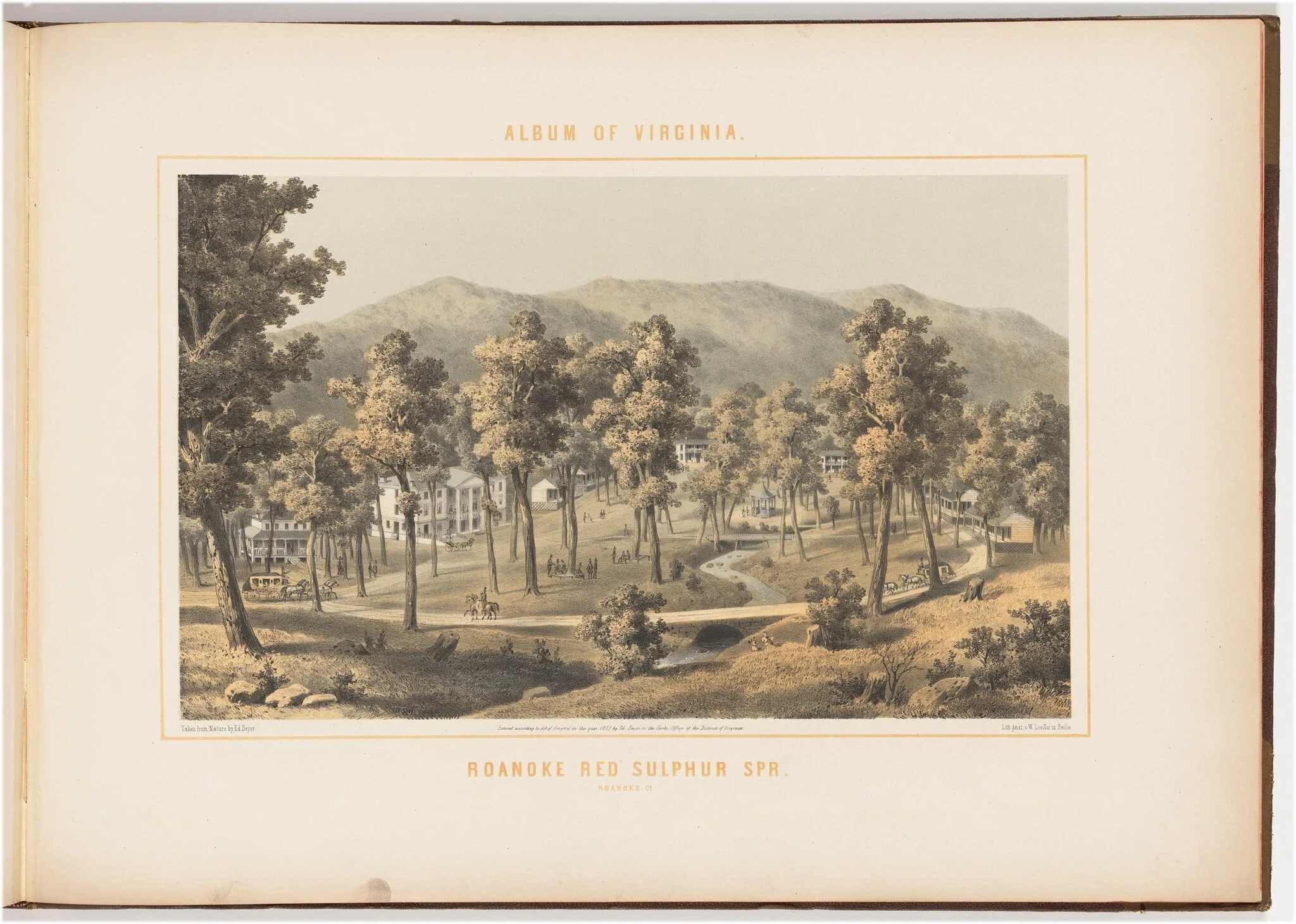Roanoke Red Sulphur Spring, by Edward Beyer, ink, 1857