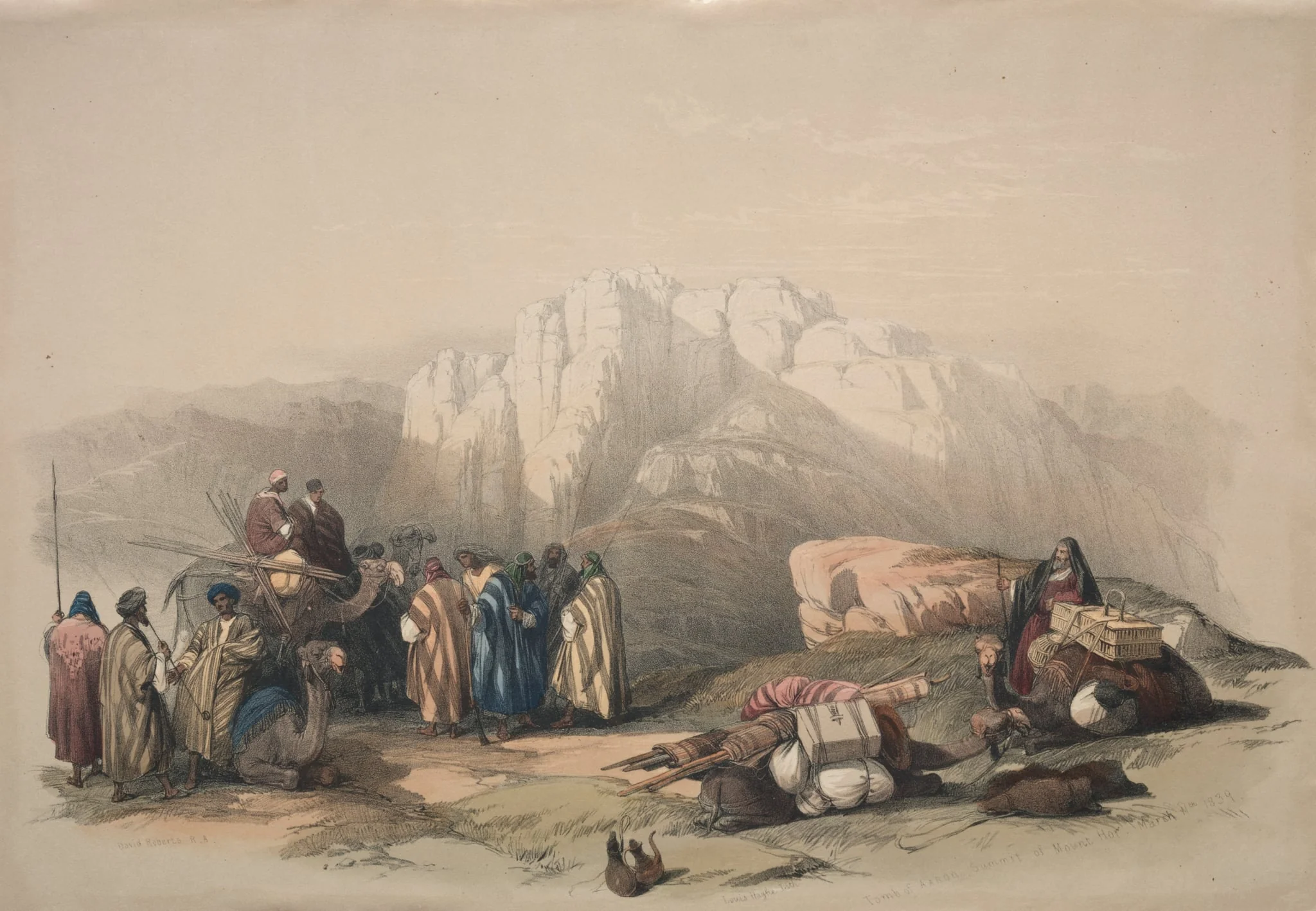 Tomb of Aaron, Summit of Mount Horeb, by David Roberts, 1839