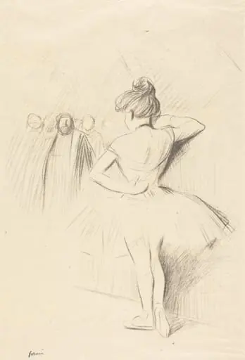 Danseuse accotée contre un portant (avec des figurants) (Dancer Leaning against an Upright (with extras))