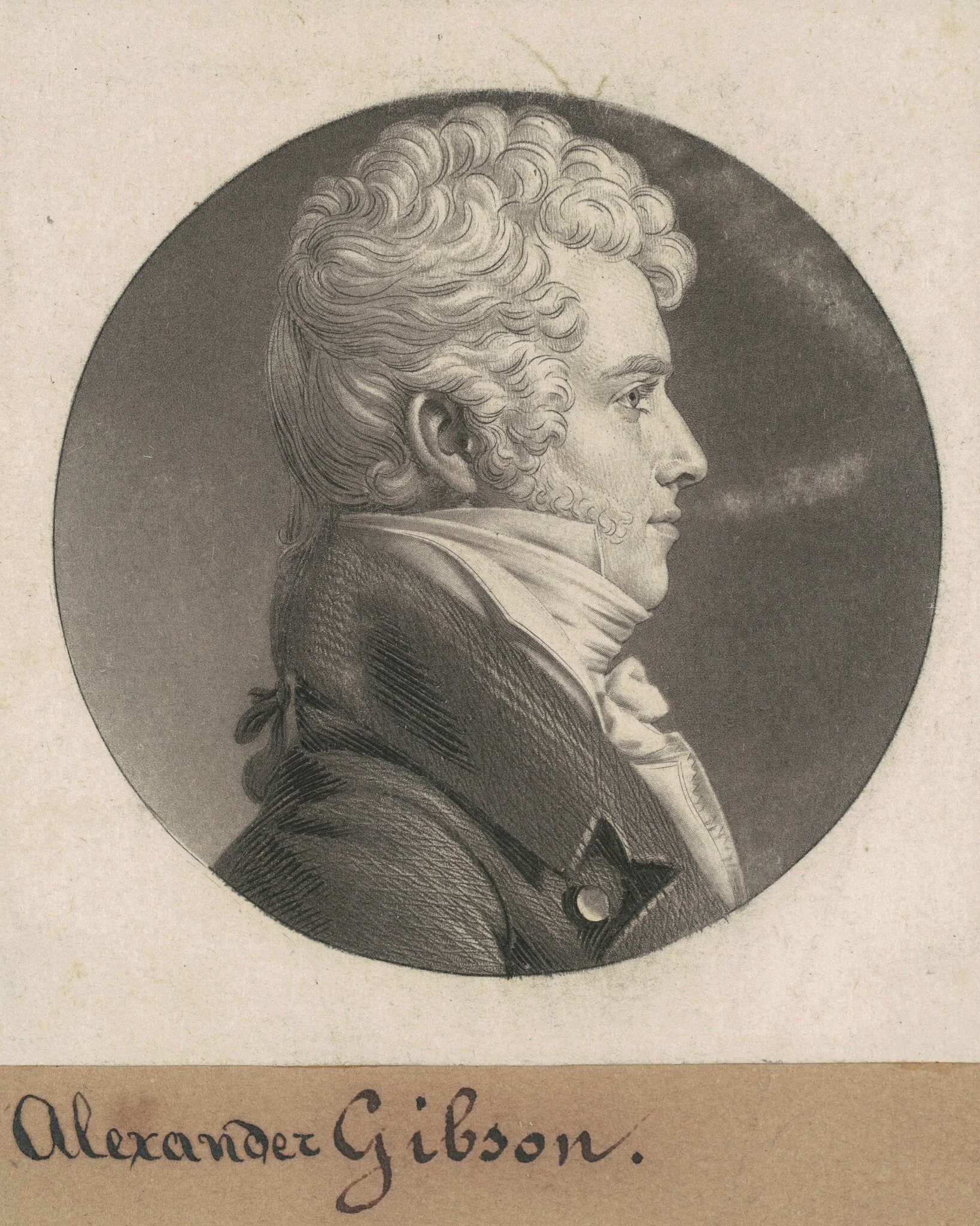 Alexander Gibson, by Charles Balthazar Julien Févret de Saint-Mémin, ink, 1808