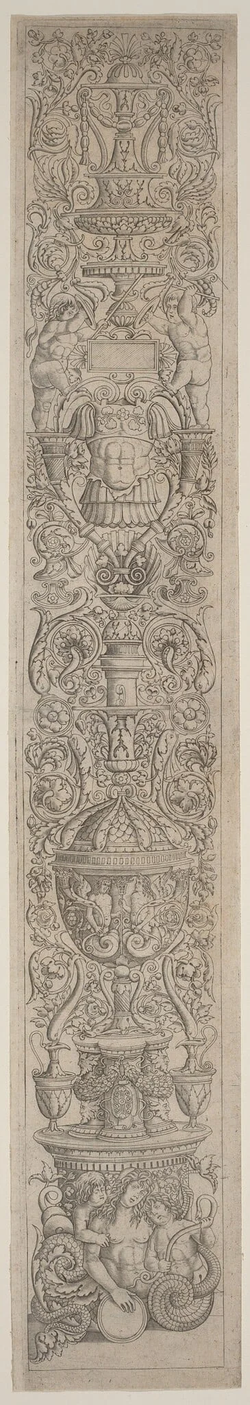 Nereid Ridden by Two Children, by Giovanni Pietro Birago, ink, 1510