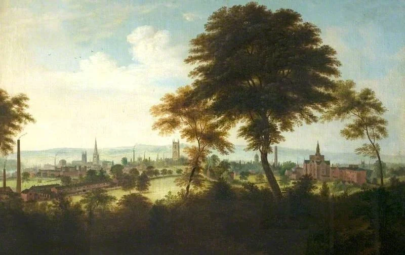 A View of Derby from Rowditch, by Henry Lark Pratt, oil, 1852