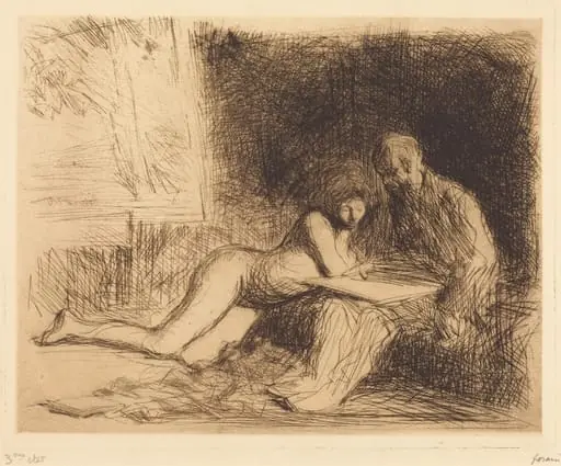 Le repos du modèle (4e planche) (The Model's Rest) (fourth plate)