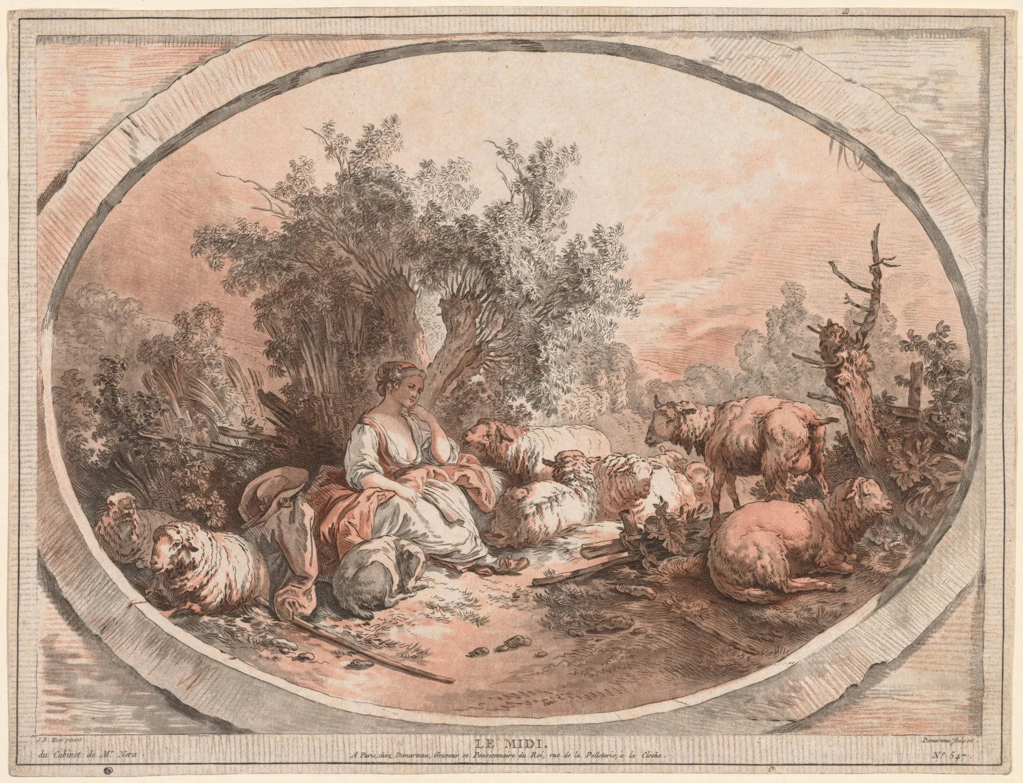 Noon, by Gilles Demarteau, 1776