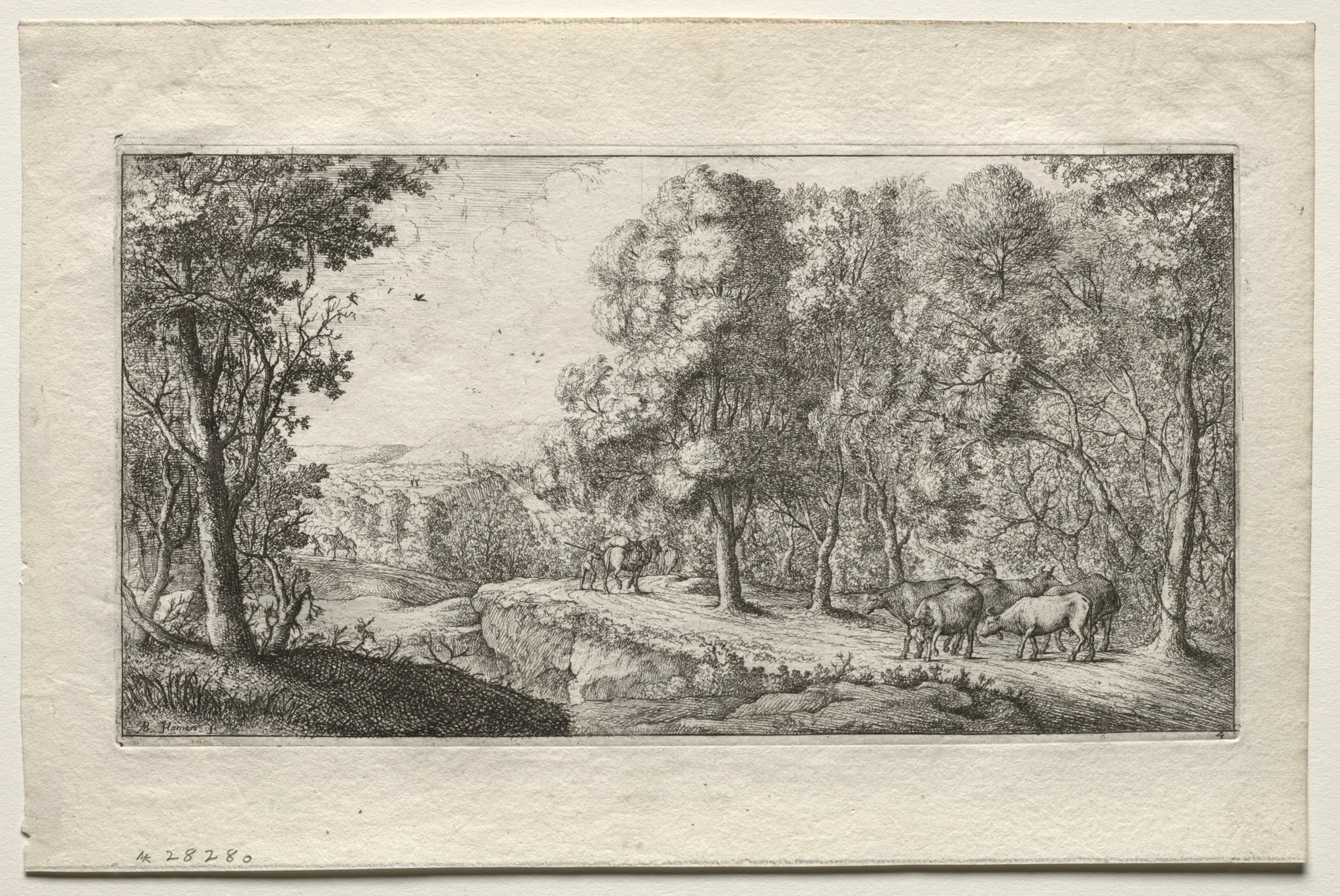 The Road at the Border of the Woods, by Albert Flamen, 1652