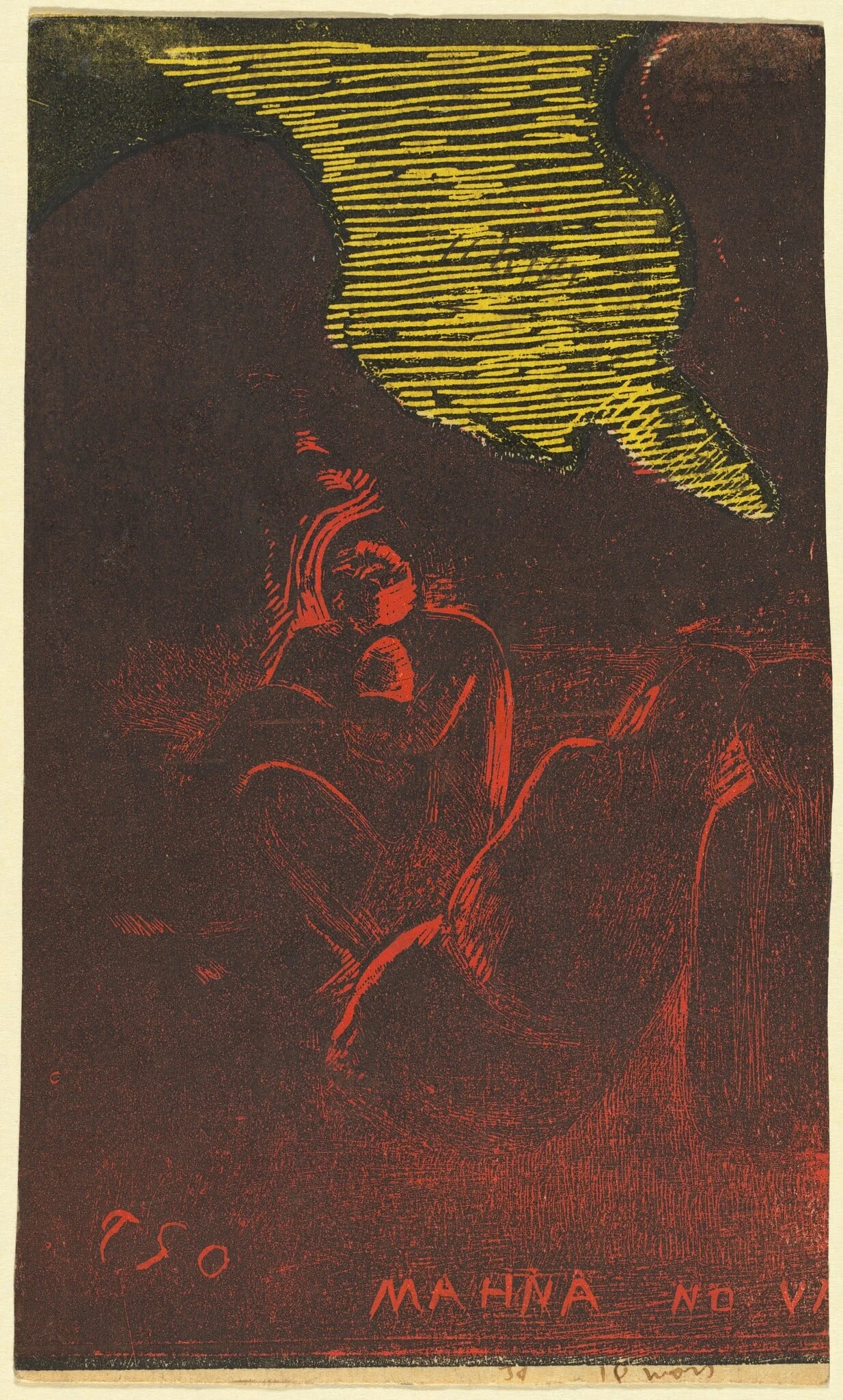Mahna no Varua Ino (The Demon Speaks) [verso], by Paul Gauguin, ink, 1894