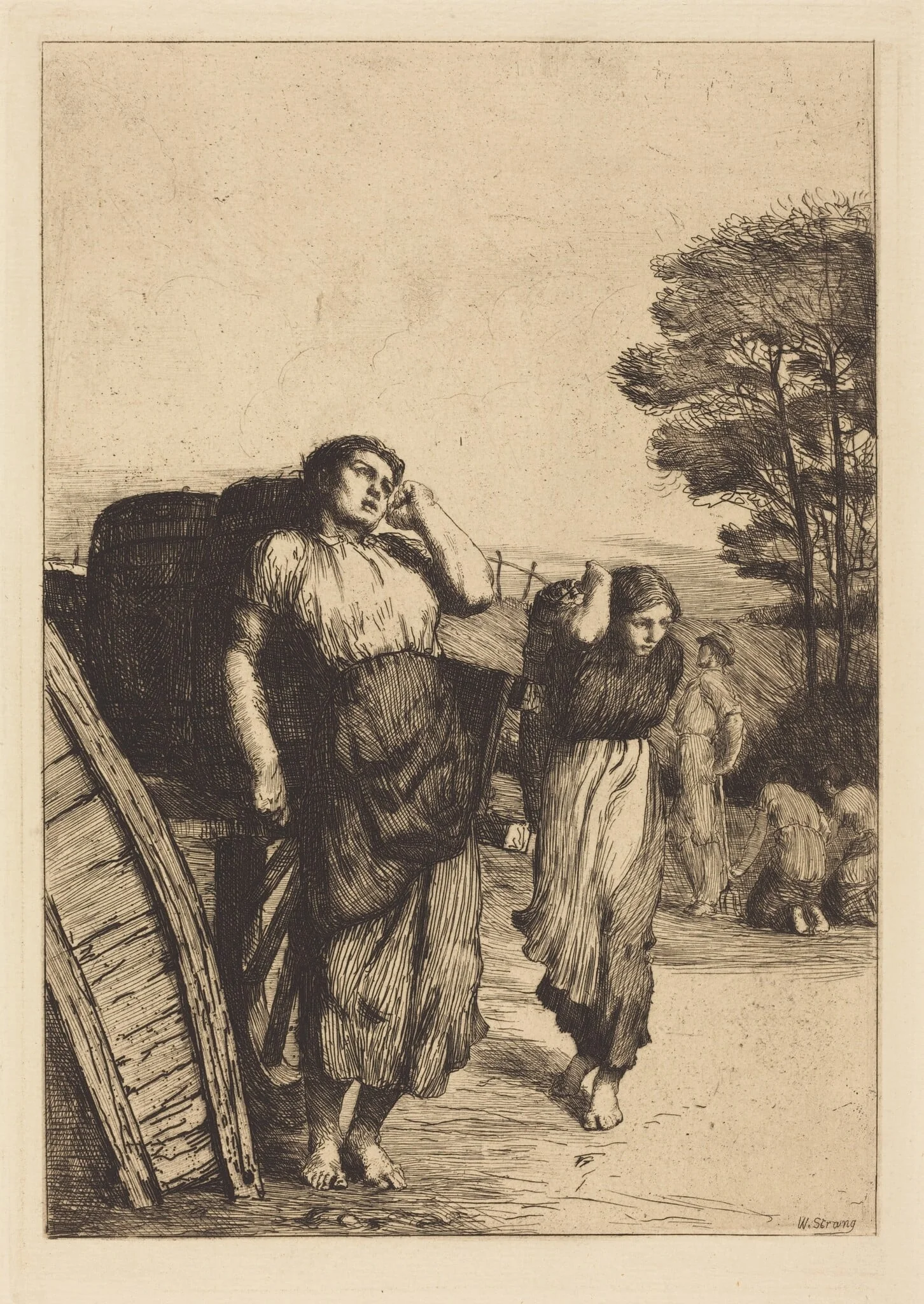 Potato Lifting, by William Strang, ink, 1882