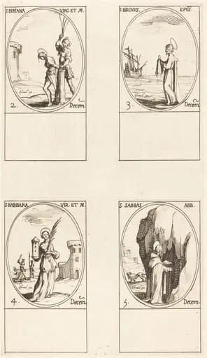 St. Bibiana; St. Birinus; St. Barbara; St. Sabbas