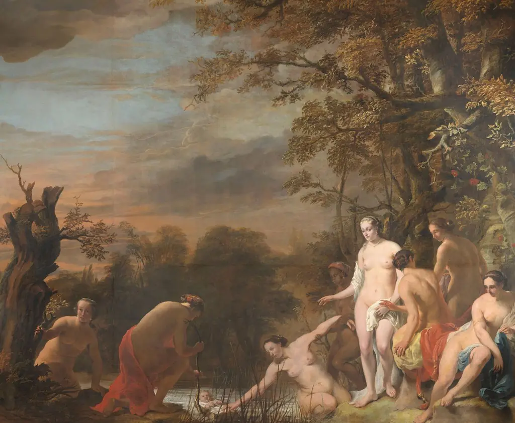 Pharaoh's daughter discovers Moses in the rush basket