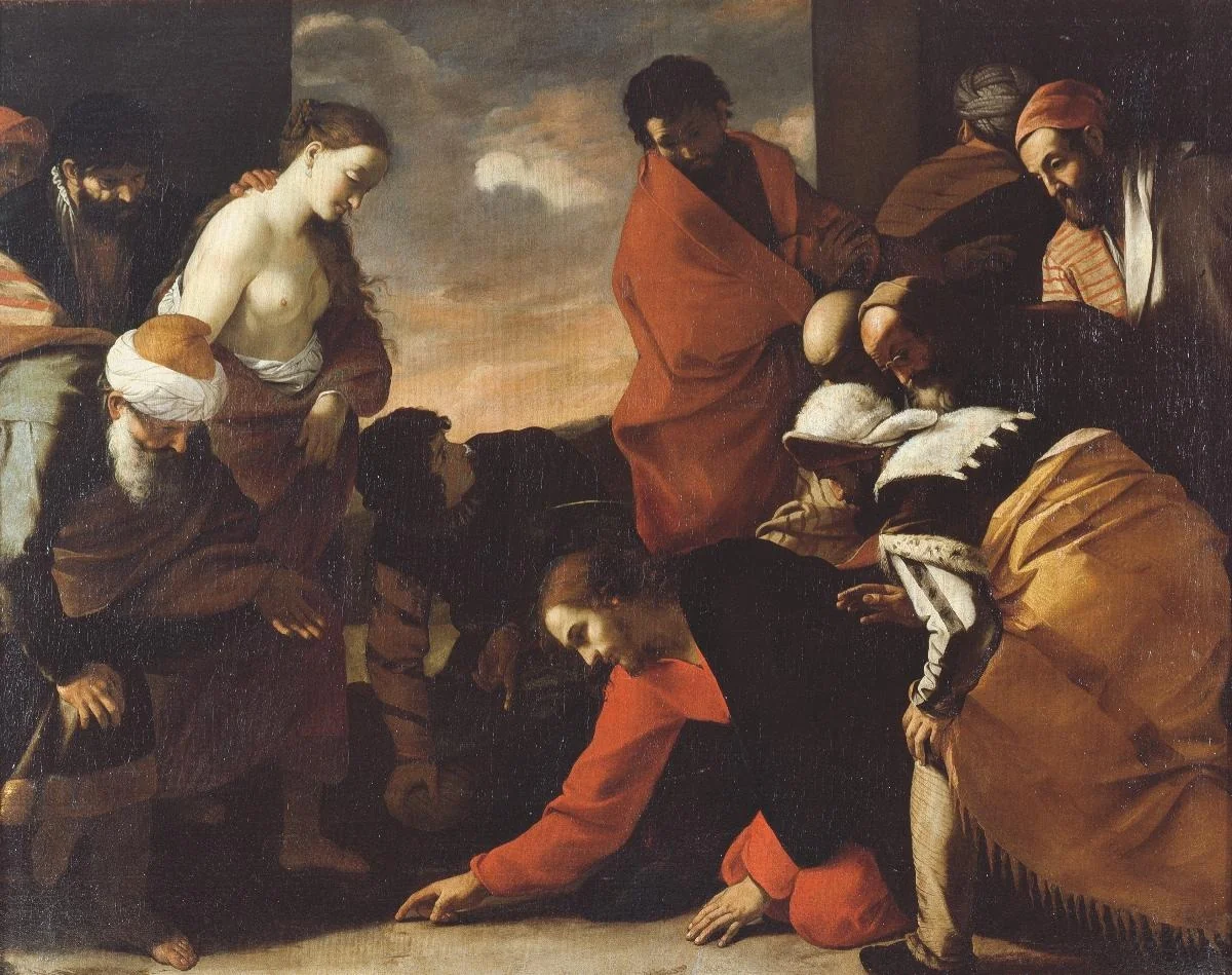 Cristo e l’adultera, by Mattia Preti, oil, 1637