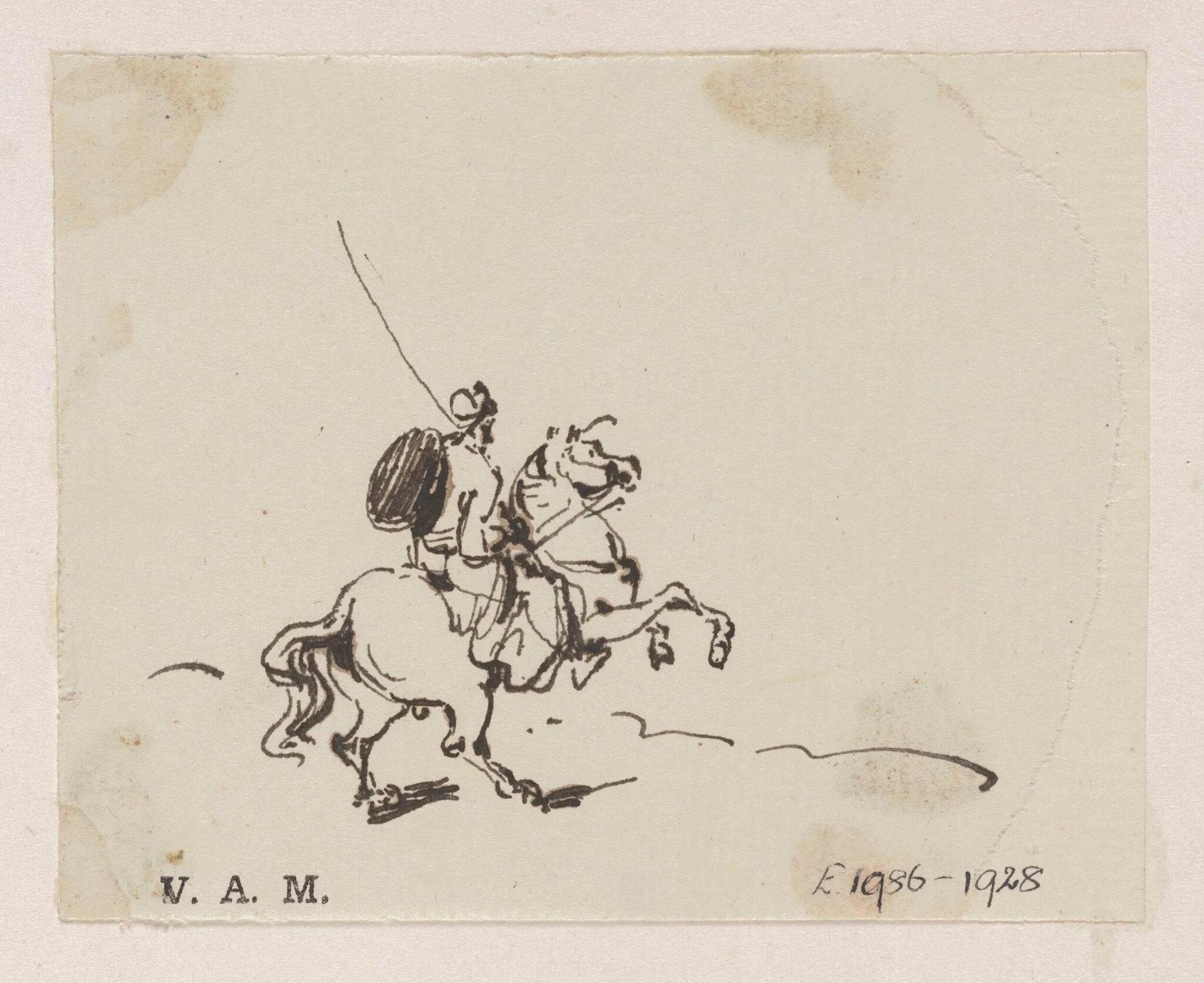 An Indian soldier on a horse, by George Chinnery, 16