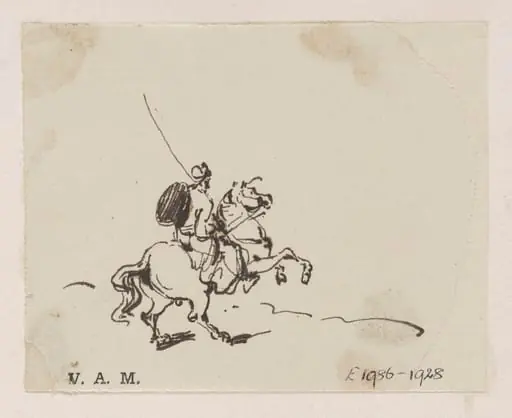 An Indian soldier on a horse