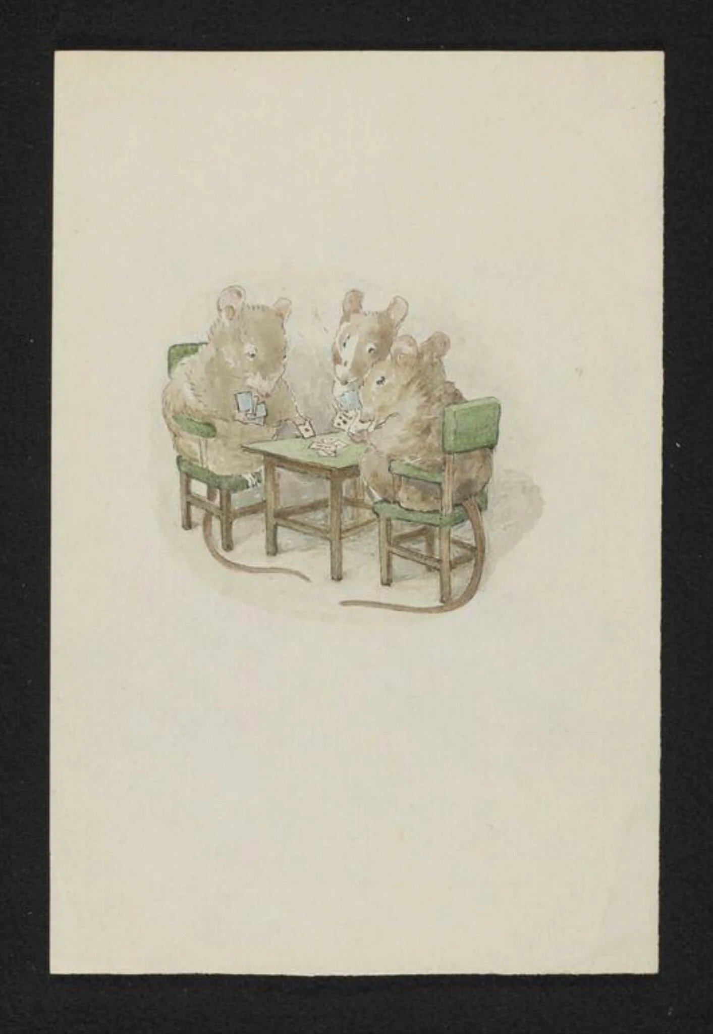 A game of cards, by Beatrix Potter, watercolor, 1893