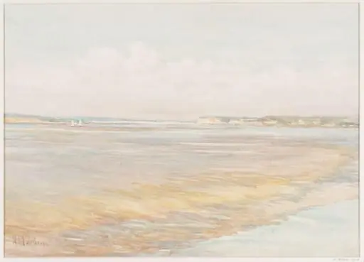 The Mouth of the Seine. Shore scene at low tide
