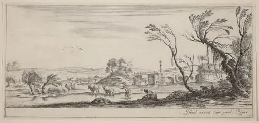 Landscape with Peasant Preparing to Cross a Stream